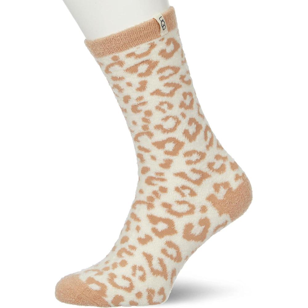 imageUGG womens Leslie Graphic Crew SockNatural Leopard