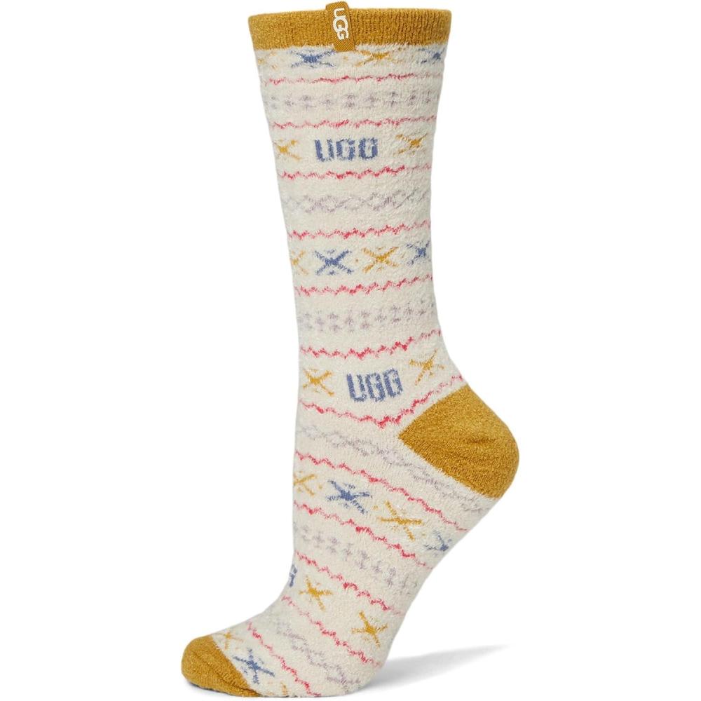 imageUGG womens Leslie Graphic Crew SockOchre Green Multi Uggisle