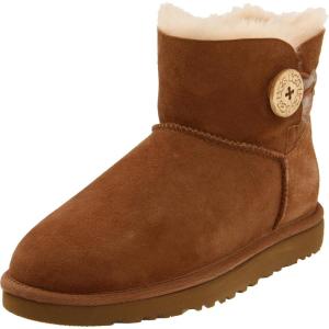UGG Women’s Mini Bailey Button II Boot(Brown Braun Chestnut)