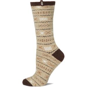 UGG womens Leslie Graphic Crew Sock(Cola Multi Uggisle)