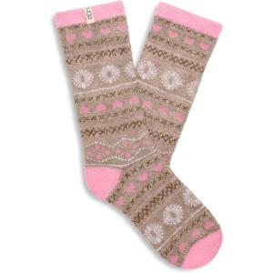 UGG womens Leslie Graphic Crew Sock(Putty Fairisle)