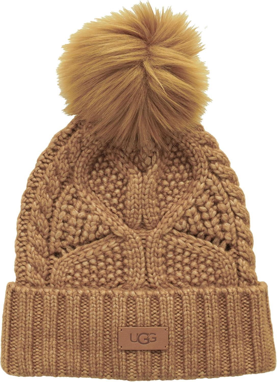 imageUGG Womens Cable Pom BeanieChestnut