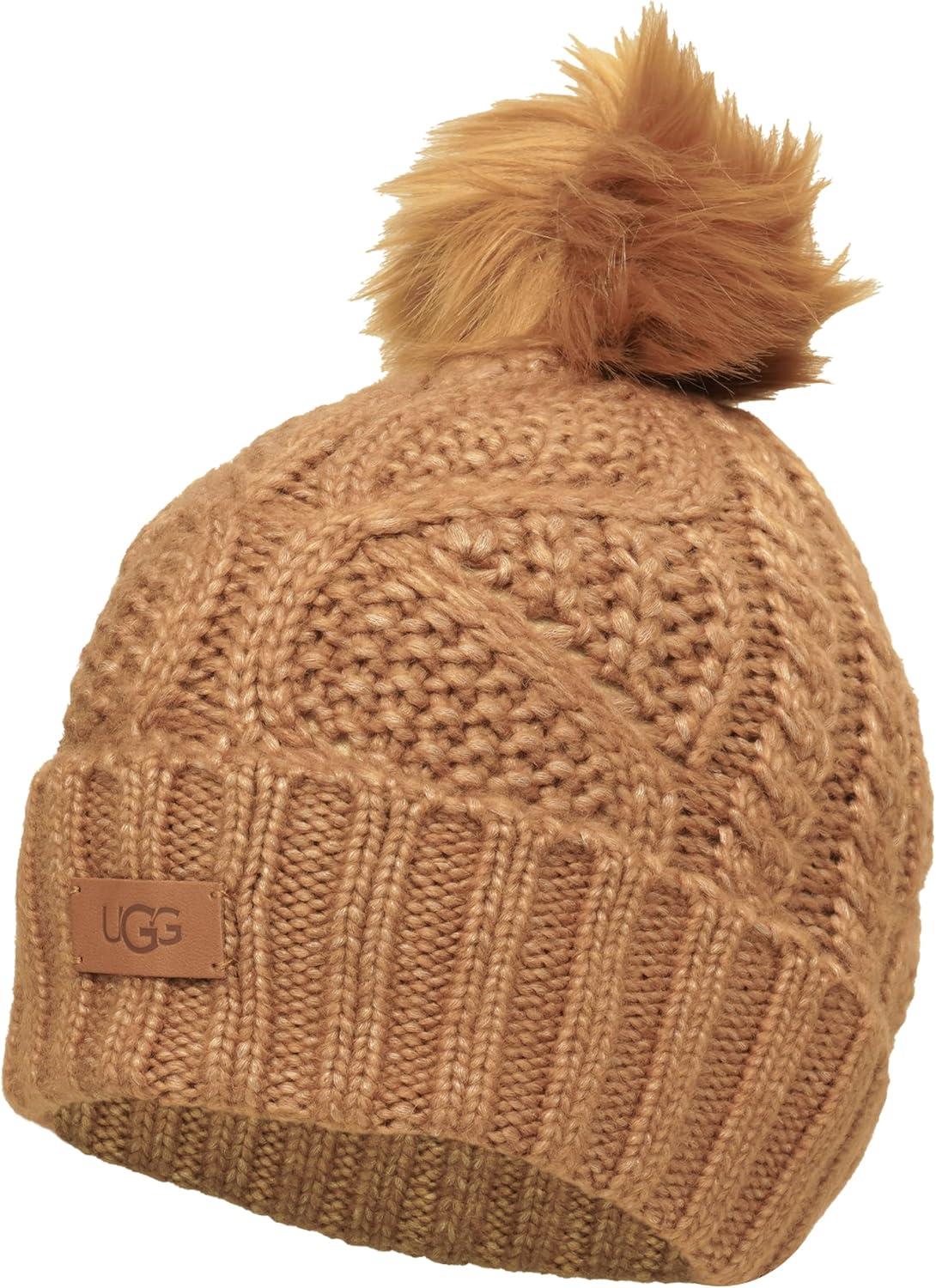 imageUGG Womens Cable Pom BeanieChestnut