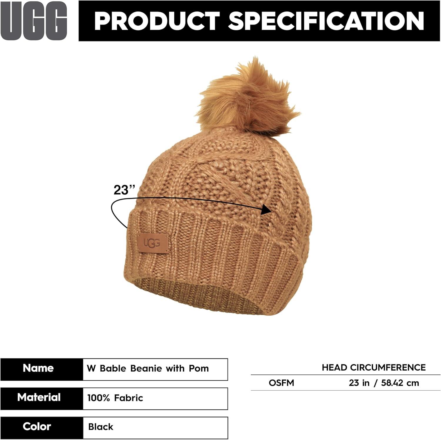 imageUGG Womens Cable Pom BeanieChestnut