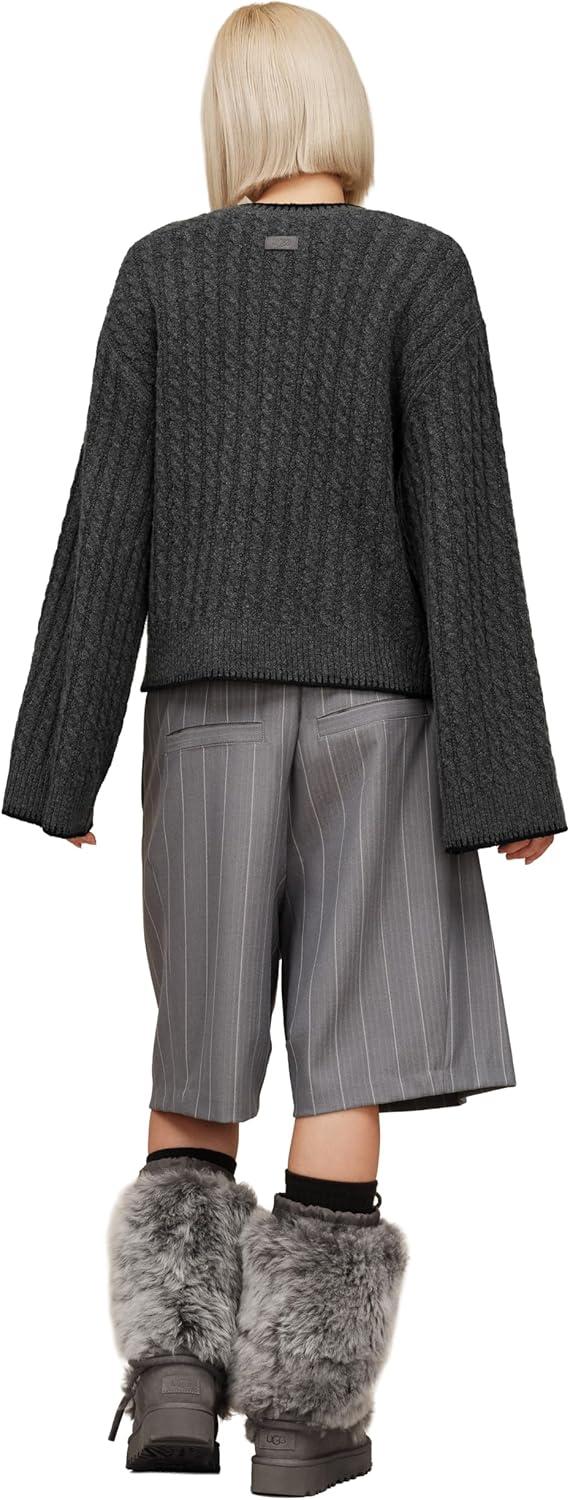 imageUGG Womens Rylynn Cable Knit PulloverCharcoal Heather