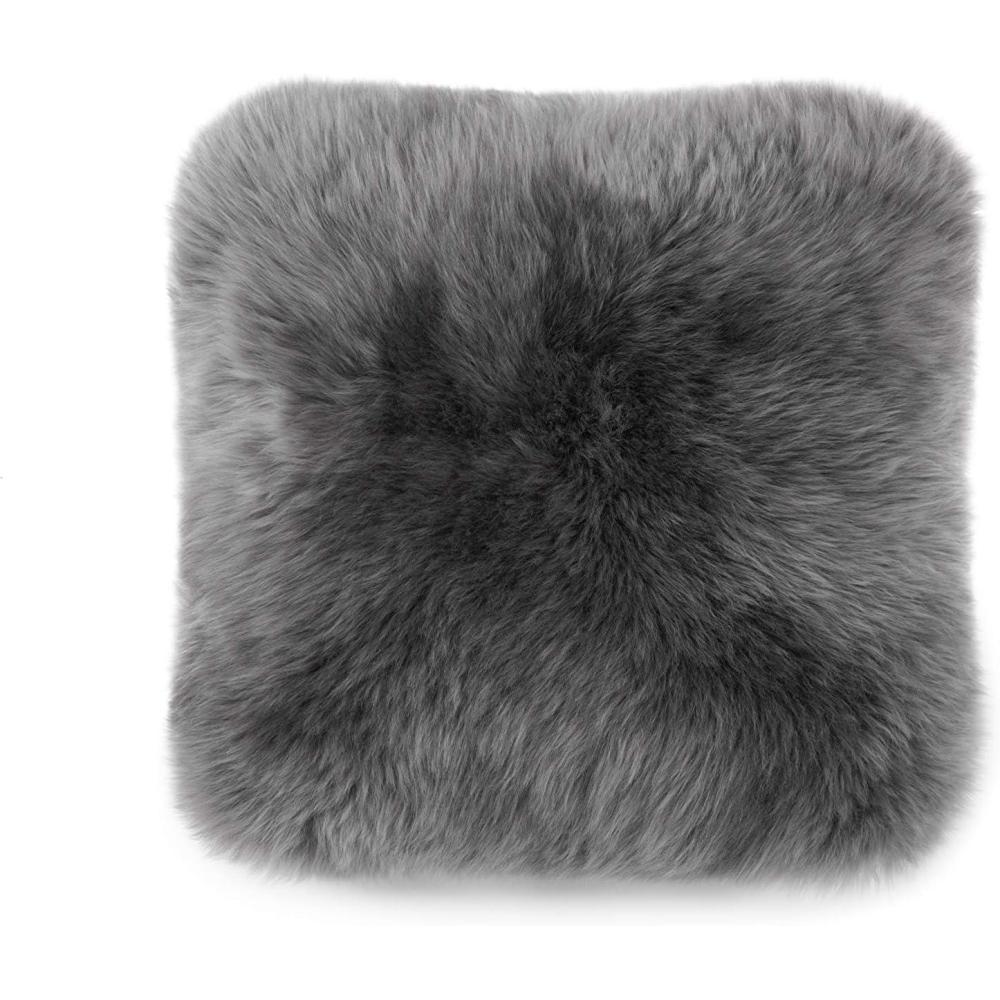 imageUGG Sheepskin Decorative Throw Luxury Hotel Style Pillows Square Grey