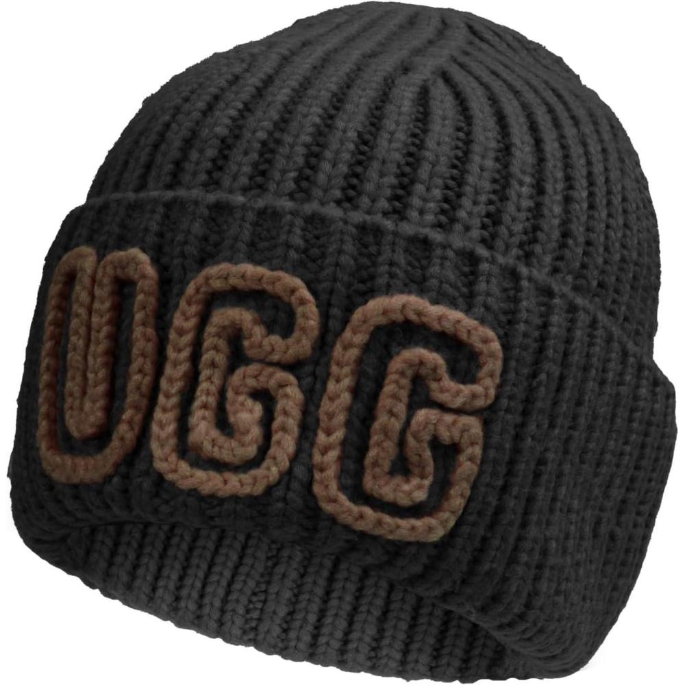 imageUGG Womens Chunky Crafted Rib BeanieBlack