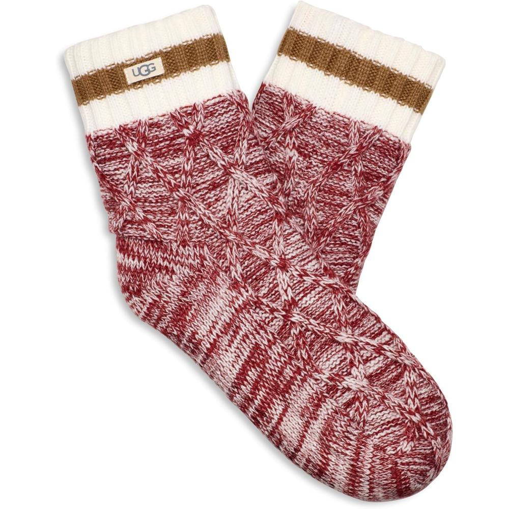 imageUGG Womens Deedee Fleece Lined Quarter SocksRubious  Chestnut