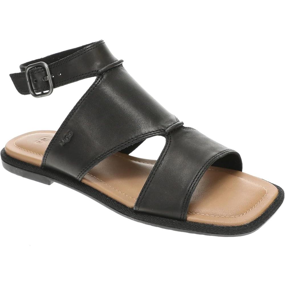 imageUGG Womens Delray Flat SandalBlack Leather