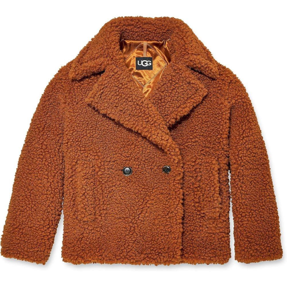 imageUGG Womens Gertrude Short Teddy CoatHardwood