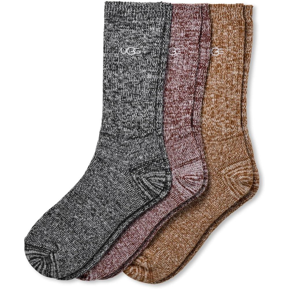 imageUGG mens Trey Rib Knit Cozy 3 PackBlack  Wild Grape  Deco