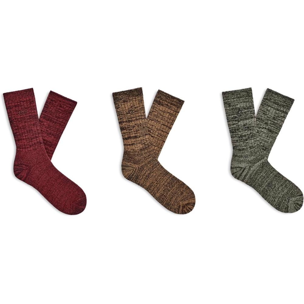 imageUGG mens Trey Rib Knit Cozy 3 PackRubious  Chestnut  Moss Green