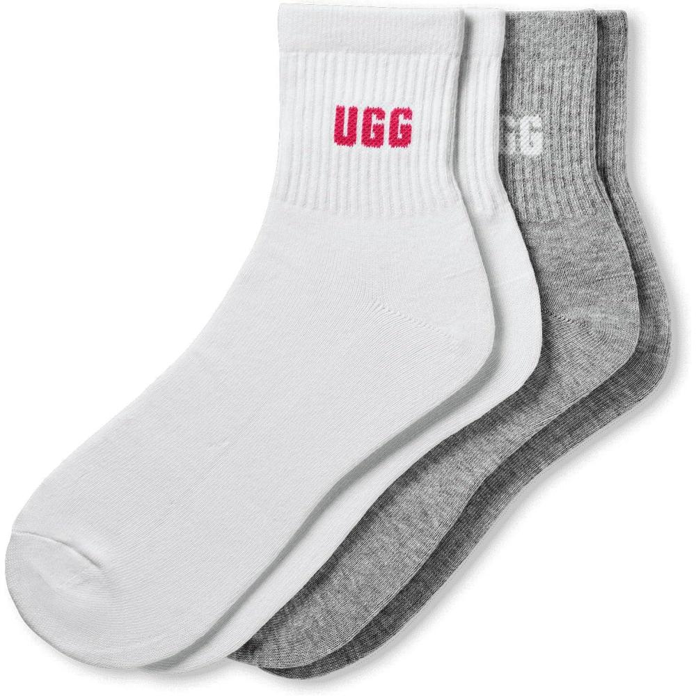 imageUGG womens Quinlin Logo Quarter 2 PackChroma Pink  Grey Heather