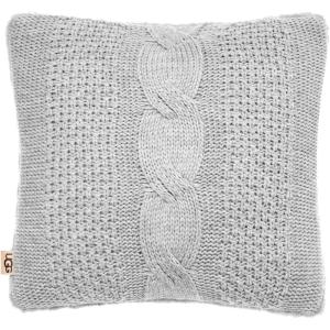 UGG Erie Pillow – Ultra Plush Cable Knit Design with Eyelash Sweater-Knit Face, Cozy Polyester Back, 20×20 Inch, Removable Insert, Square