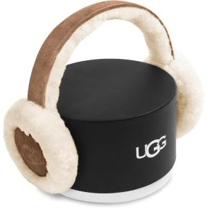 UGG Kids Earmuff with Plush Sheepskin Comfort, Snug Fit Headband – Minimalist Embroidered Logo – Warm Cold Weather Wear(Chestnut)