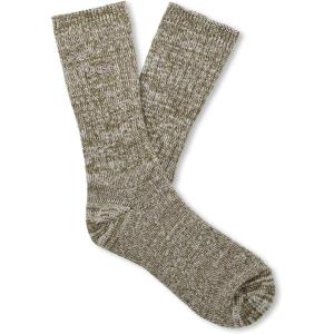 UGG Men’s Trey Rib Knit Crew Sock, Burnt Olive, O/S