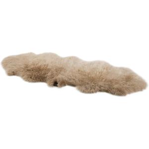 UGG Sheepskin Area Rug Genuine Real Wool Fur, Luxury New Zealand Pelts, Natural Silky Soft Lambs Skin, Thick & Fluffy, Large Chair Throw for Bedroom & Living Area, 72″ L x 24″ W x 1″ H Grey(Brown)