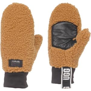 UGG Women Uggfluff Mitten With Logo Tape(Chestnut)
