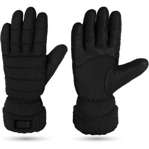 UGG Womens All Weather Fluff Cuff Glove(Black)