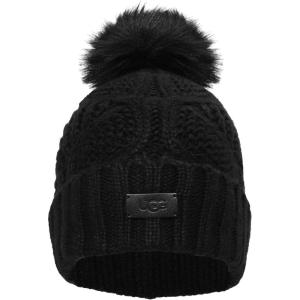 UGG Women’s Cable Pom Beanie(Black 2)