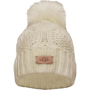UGG Women’s Cable Pom Beanie(Cream)