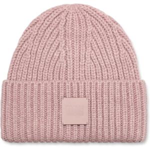 UGG Womens Chunky Rib Beanie Logo(Mauve)
