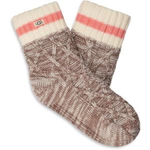 UGG Women’s Deedee Fleece Lined Quarter Socks(Allspice / Pink Coral)