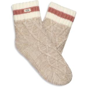 UGG Women’s Deedee Fleece Lined Quarter Socks(Putty / Pink Cedar)