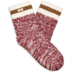 UGG Women’s Deedee Fleece Lined Quarter Socks(Rubious / Chestnut)