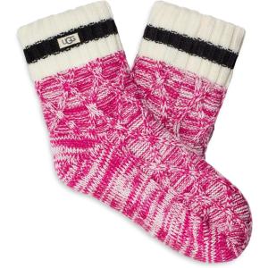 UGG Women’s Deedee Fleece Lined Quarter Socks(Solferino Pink / Tar)