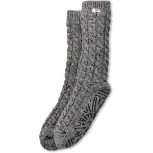 UGG Womens Elowyn Cable Knit Fleece Lined(Charcoal Heather Confetti)