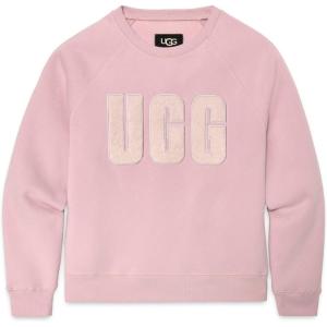 UGG Women’s Fuzzy Logo Crewneck Sweatshirt(Ashen Rose)