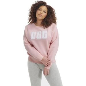 UGG Women’s Fuzzy Logo Crewneck Sweatshirt(Lotus Blossom / Cream)