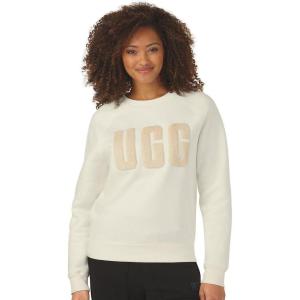 UGG Women’s Fuzzy Logo Crewneck Sweatshirt(Nimbus / Sand)