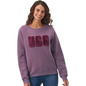 UGG Women’s Fuzzy Logo Crewneck Sweatshirt(Smoky Mauve)