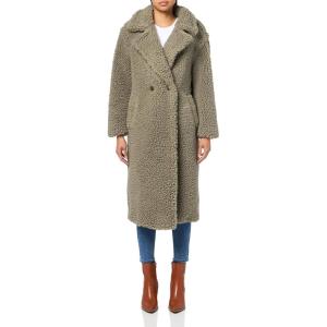 UGG Women’s Gertrude Long Teddy Coat(Moss Green)