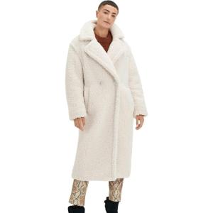 UGG Women’s Gertrude Long Teddy Coat(Winter White)
