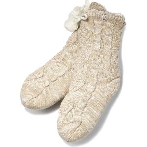UGG Women’s Pom Pom Fleece Lined Crew Sock(Cream)