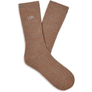 UGG Women’s Rib Knit Slouchy Crew Sock(Chestnut)
