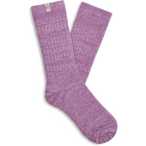 UGG Women’s Rib Knit Slouchy Crew Sock(Violet Queen)