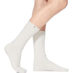 UGG Women’s Rib Knit Slouchy Crew Sock(White)