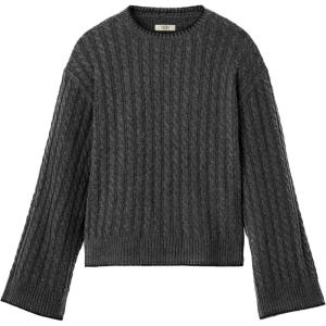 UGG Womens Rylynn Cable Knit Pullover(Charcoal Heather)