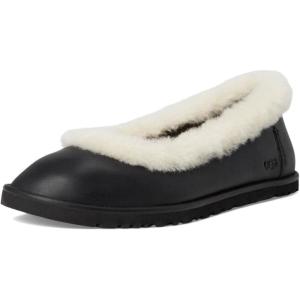 UGG Womens Zora Leather Ballet Flat(Black)