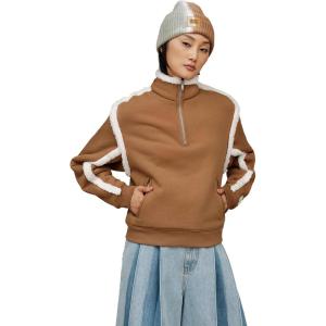 UGG womens Lydi Bonded Fleece Half Zip(Chestnut)