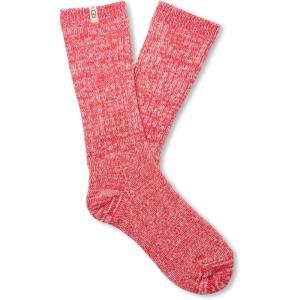 UGG womens Rib Knit Slouchy Crew Sock(Hibiscus Pink)