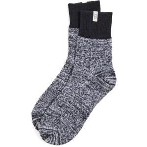 UGG womens Rib Knit Slouchy Quarter(Black)