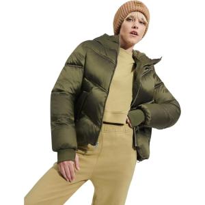UGG womens Ronney Cropped Puffer Jacket(Burnt Olive)