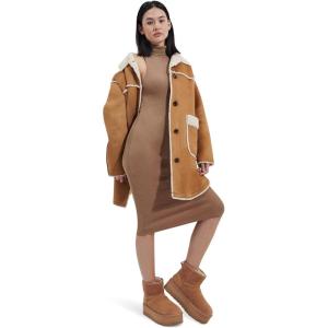 UGG womens Takara Luxefluff Mid Jacket(Chestnut)