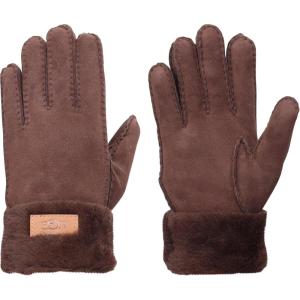 UGG womens Turn Cuff Water Resistant Sheepskin Gloves(Burnt Cedar)