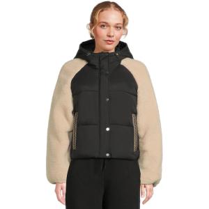 UGG Women’s Mykah Uggbraid Puffer Jacket(Black / Cream)